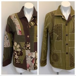 PARSLEY & SAGE Button-Up Jacket Reversible Size M patchwork floral/Aztec